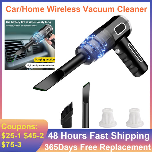 29000pa Car Wireless Vacuum Cleaner Strong Suction Dust Catcher