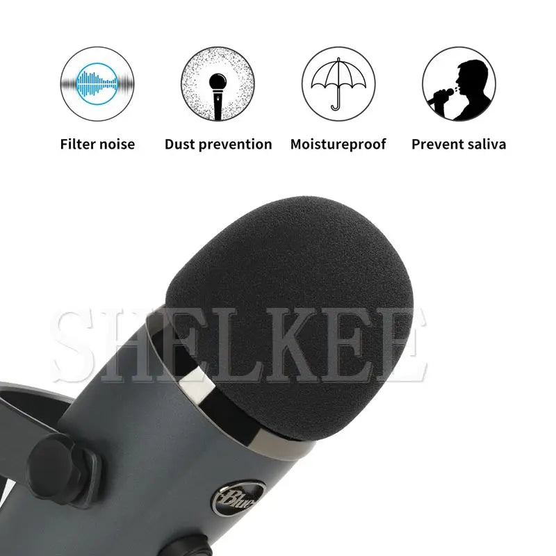 SHELKEE Foam Microphone Windscreen for Blue Yeti Nano,Yeti Nano condenser microphones- as a pop filter for the microphones