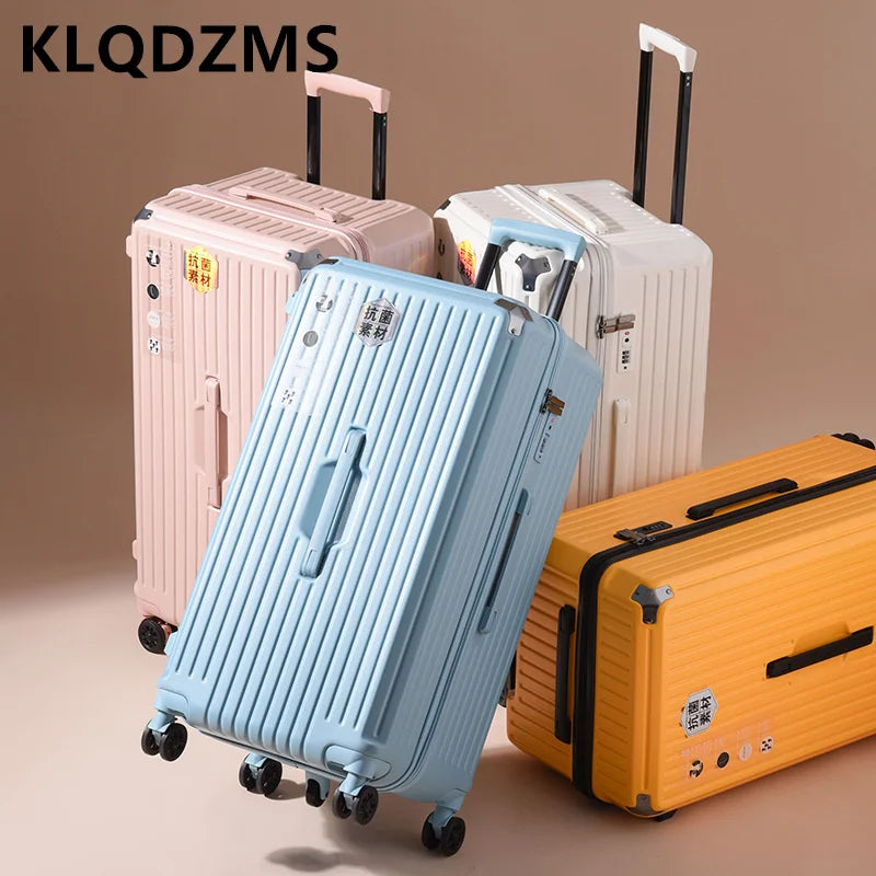 KLQDZMS 24"26"28"30"32Inch Travel Suitcase with Wheels Women's Large Capacity Trolley Case Men's PC Password Box Rolling Luggage