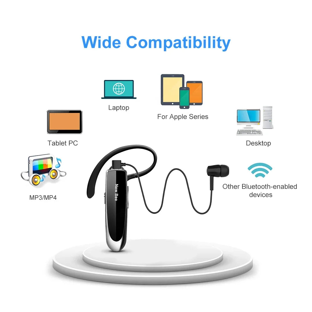 New Bee B41 Wireless Headset V5.0 Handsfree Earphones 24Hrs Talking Headphones With Noise Cancelling Mic For iPhone xiaomi