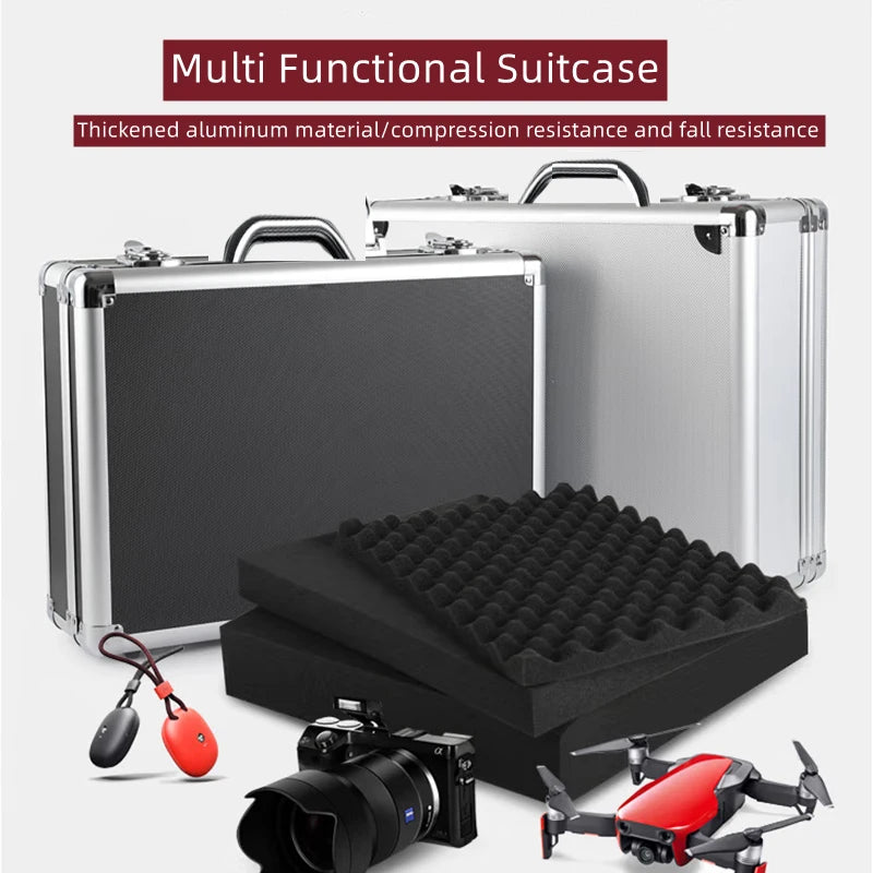 Aluminum Password Tool box Transport Instrument box Storage Case with Sponge Waterproof Hard Case Toolbox Briefcase For Tools