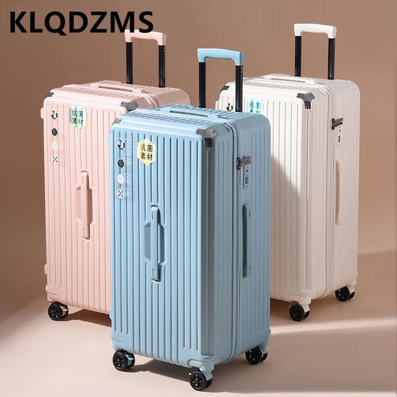 KLQDZMS 24"26"28"30"32Inch Travel Suitcase with Wheels Women's Large Capacity Trolley Case Men's PC Password Box Rolling Luggage