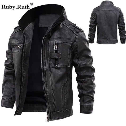 Leather Man Jackets Men Jacket Male Coats Winter Warm Cool Moto Motorcycle Outerwears European size Dropshipping