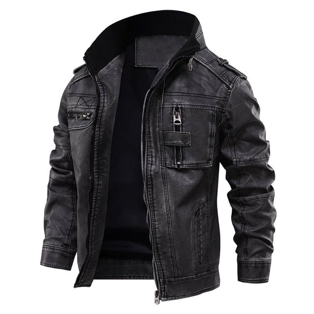 Leather Man Jackets Men Jacket Male Coats Winter Warm Cool Moto Motorcycle Outerwears European size Dropshipping