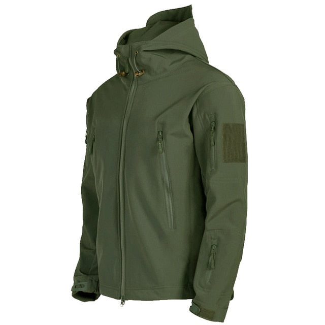 Army Shark Skin Soft Shell Clothes Tactical Windproof Waterproof jacket men Flight Pilot Hood Coat Military Field bomber Jacket