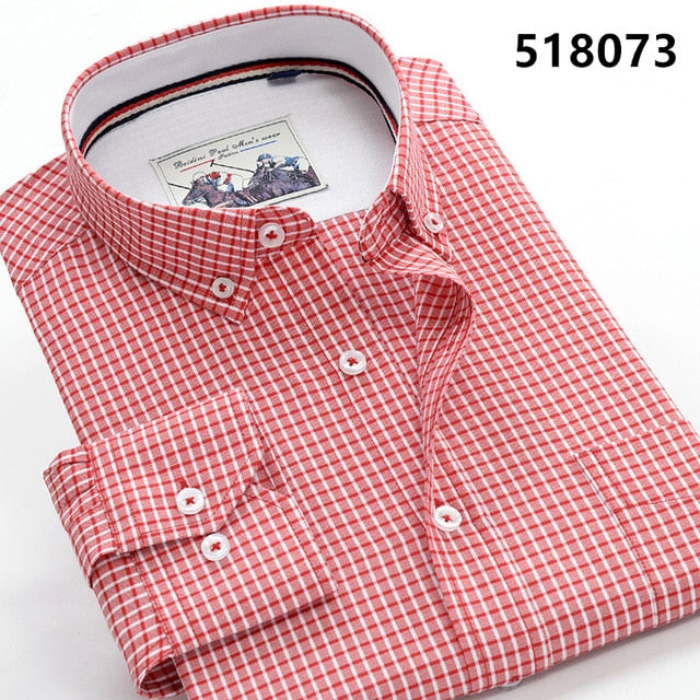 6XL 7XL 8XL 9XL 10XL Large Size Plaid Long Sleeve Shirt 2020 Autumn Brand Clothing Casual Youth Men's Loose Pocket Cotton Shirt