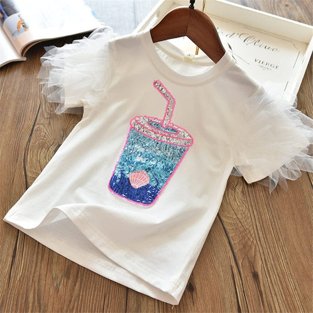 2020 3 5 6 7 8 Years Unicorn Girls T-Shirt Boys Short Sleeve Tee Tops Kids Cartoon Printing Clothes Children Birthday Party Wear