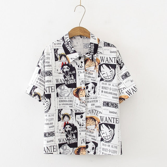 2020 summer lady Summer thin loose cartoon printed short-sleeved  shirt