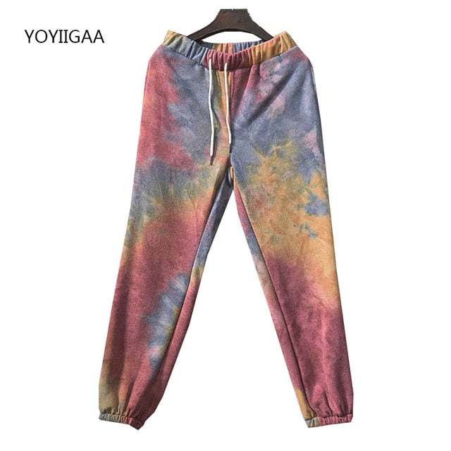 Tie Dye Autumn Winter 2 Piece Set Women Hoodies Pants Printed Sportswear Suits Thicken Warm Ladies Girls Hoodie Sets Tracksuits