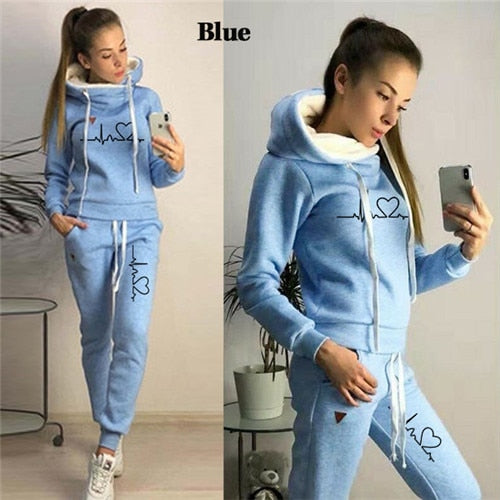 Casual Two Piece Outfits Pullovers Hoodies and Elastic Waist Jogger Pants Spring Autumn Tracksuit Woman Suit Female Sets 2021