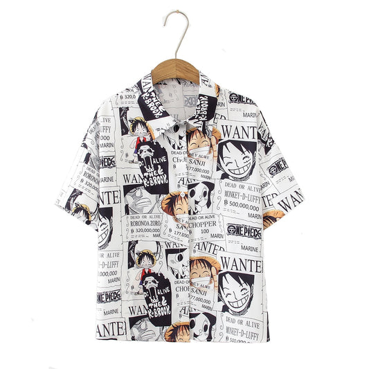 2020 summer lady Summer thin loose cartoon printed short-sleeved  shirt