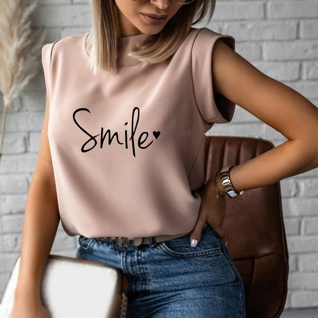 Women's Blouse Thin Abstract Art Rose Face Print O-Neck Short Sleeve White Female Casual Shirt Slim 2021 Summer Office Lady Tops