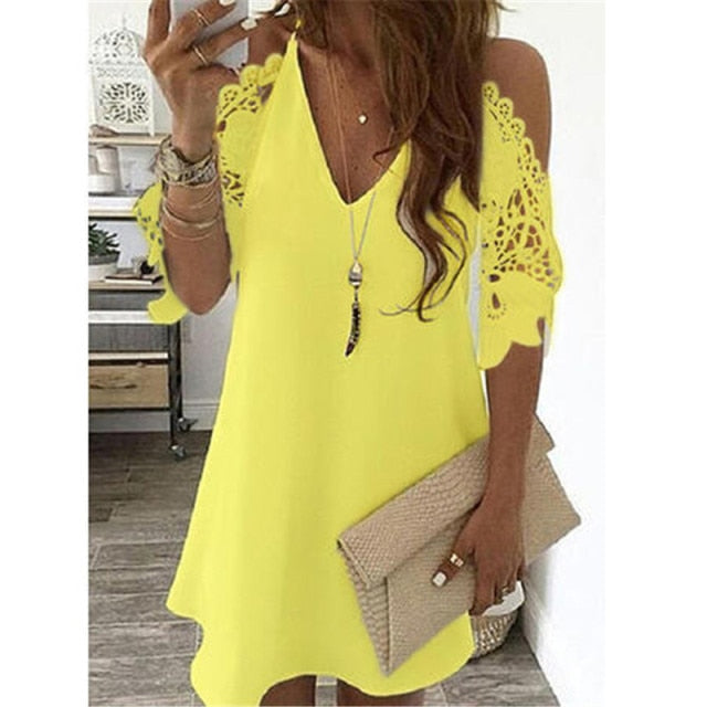 Off Shoulder Half Sleeve Blouse Women Shirt New Summer Party Ladies Tops Plus Size Bare Shoulders V Neck Lace Sexy Blouses