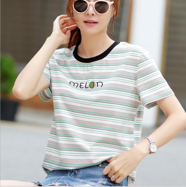 Women Black And White Stripes O Neck Casual Tops Long Sleeve Loose Pullover T-shirt 2021 Srping New Fashion Korea Shirt