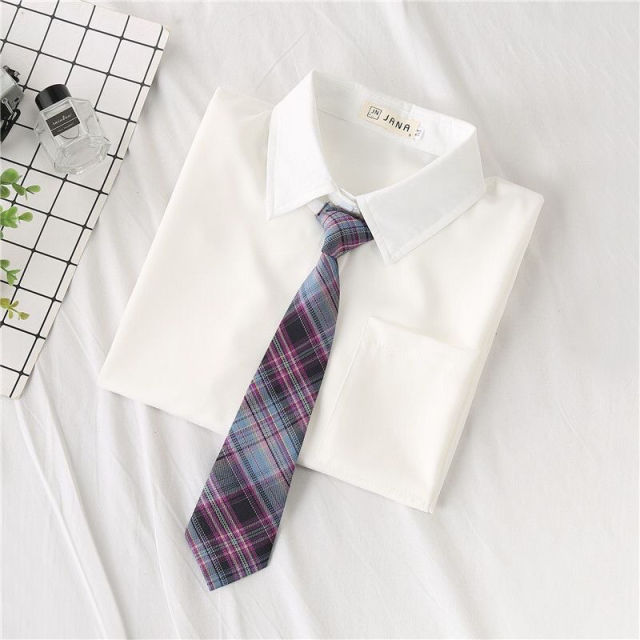 JMPRS White Women School Shirts Fashion JK Preppy Style Spring Japan Long Sleeve Girls Shirt Harajuku Necktie Ladies Tops 2021