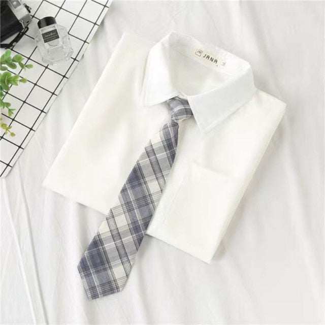 JMPRS White Women School Shirts Fashion JK Preppy Style Spring Japan Long Sleeve Girls Shirt Harajuku Necktie Ladies Tops 2021