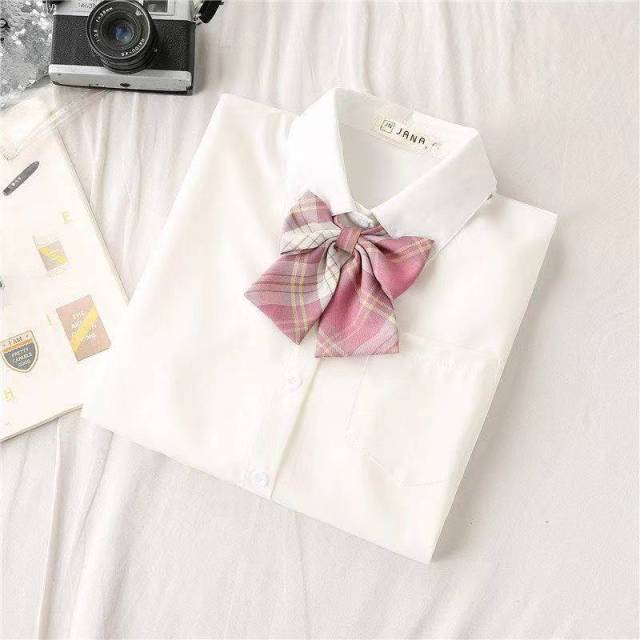 JMPRS White Women School Shirts Fashion JK Preppy Style Spring Japan Long Sleeve Girls Shirt Harajuku Necktie Ladies Tops 2021