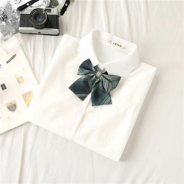 JMPRS White Women School Shirts Fashion JK Preppy Style Spring Japan Long Sleeve Girls Shirt Harajuku Necktie Ladies Tops 2021