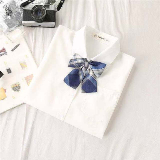 JMPRS White Women School Shirts Fashion JK Preppy Style Spring Japan Long Sleeve Girls Shirt Harajuku Necktie Ladies Tops 2021