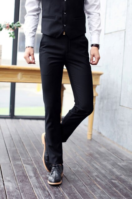 Classic Men Suits Slim Wedding Groom Wear Male Business Casual 3 Piece Suit Trousers Gentlemen Costume M-6XL(Blazer+Pants+Vest)