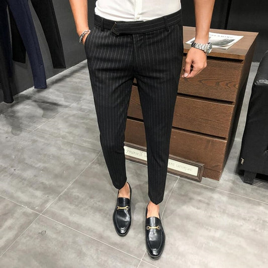 2021 British Style Dress Suit Pant Man New stripe Suit Pant Men Designer Gentlemen Business Casual Work Pant Trousers 28-36