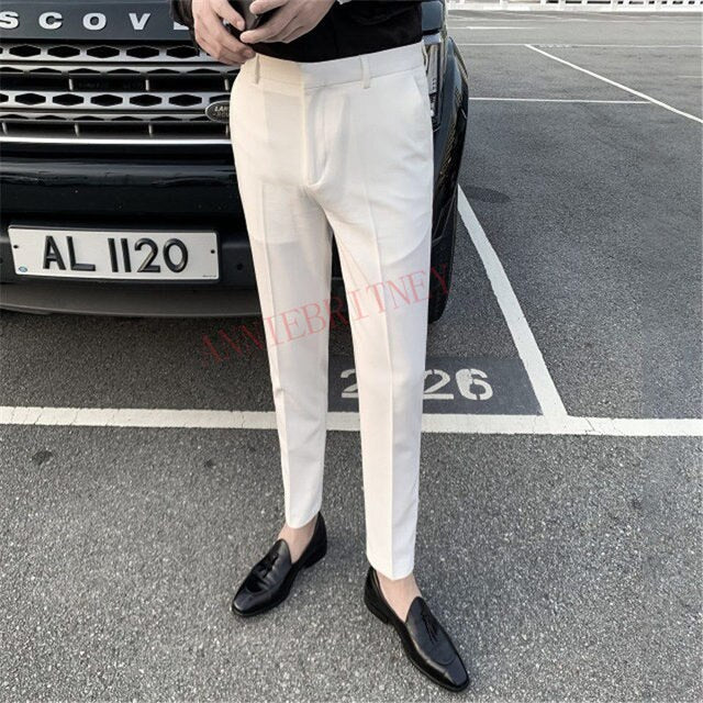 2021 Fashion Men White Suit Pants Custom Oversize Men Slim Fit Trousers Prom Dress Royal Blue Men's Pants