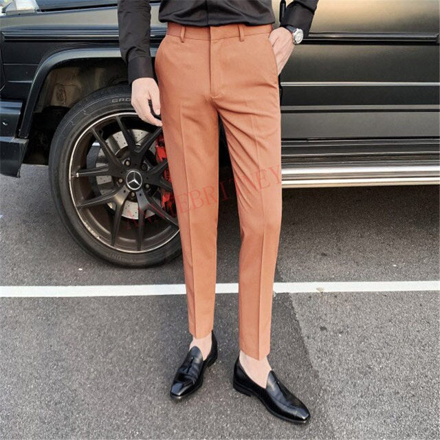 2021 Fashion Men White Suit Pants Custom Oversize Men Slim Fit Trousers Prom Dress Royal Blue Men's Pants