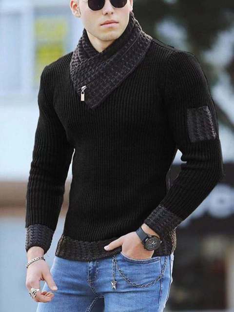 Korean Fashion Autumn Men Casual Vintage Style Sweater Winter Pullovers Sweaters