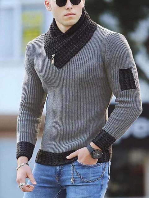 Korean Fashion Autumn Men Casual Vintage Style Sweater Winter Pullovers Sweaters